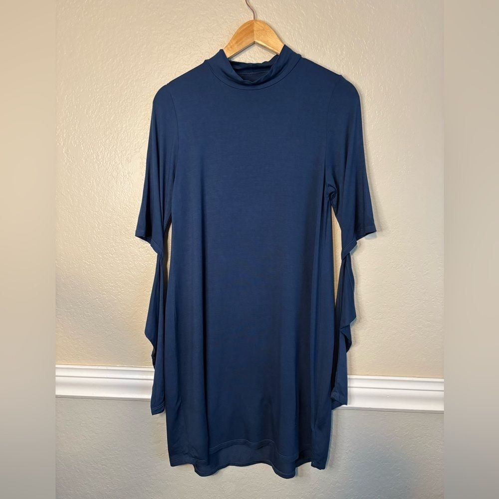 Michael Lauren Navy Mock Neck Dress Pullover Medium - Picture 7 of 7